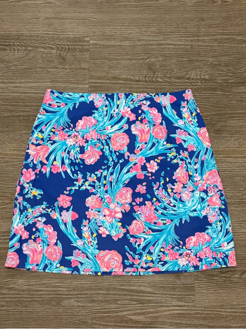 Lilly Pulitzer Izzy Cotton Skirt Corsica Blue Toucan Party
